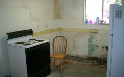 gutted kitchen